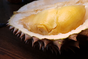 Fototapeta na wymiar Durian, King of tropical fruits in Southeast Asia, Penang, Malaysia.