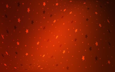 Dark Red vector template with sky stars. Blurred decorative design in simple style with stars. The pattern can be used for wrapping gifts.