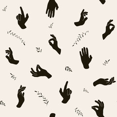 Vector Boho textured silhouettte monochrome drawing