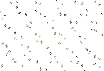 Light Green, Yellow vector backdrop with music notes.