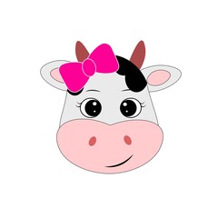 cute cow face vector illustration