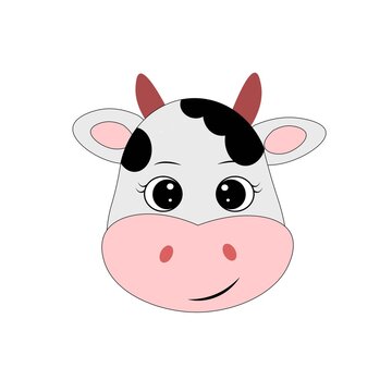 cute cow face vector illustration