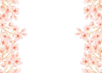 Obraz na płótnie Canvas 水彩さくらフレーム　Cherry-blossoms 