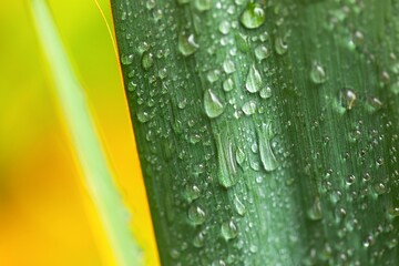 leaf on ground covered with raindrops