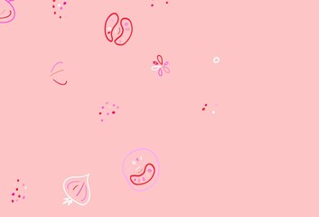 Light Pink, Yellow vector background with tasty food.