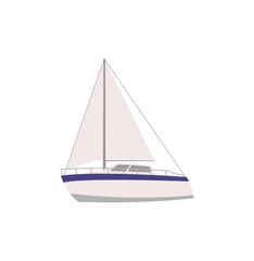 Motor sail boat illustration. Speedboat yacht