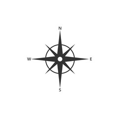 Vector compass with North South East and West indicator