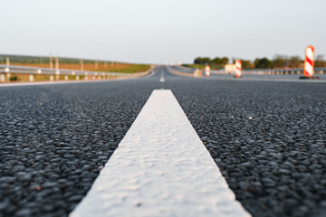 White marking line on asphalt road on highway © fotofabrika