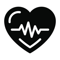 
Cardiogram icon in glyph vector 
