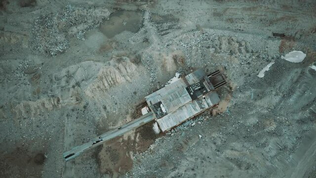 old Historical Gold Dredge on gold mining