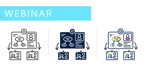 desktop sharing webinar, icons set
