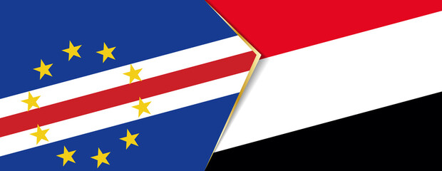 Cape Verde and Yemen flags, two vector flags.