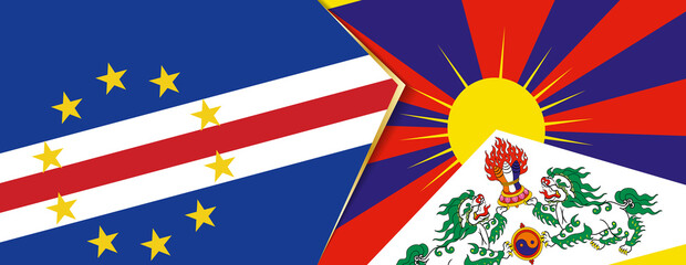 Cape Verde and Tibet flags, two vector flags.