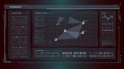 Set of Sci Fi Modern User Interface Elements. Futuristic Abstract HUD. Good for game UI. Vector Illustration EPS10