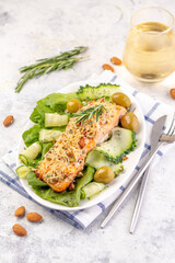 Fillet of red fish baked with cheese.