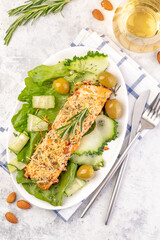 Fillet of red fish baked with cheese.