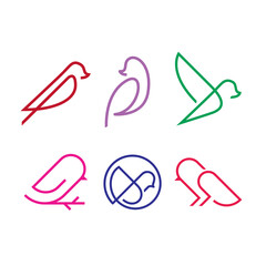 Bird logo icon design set