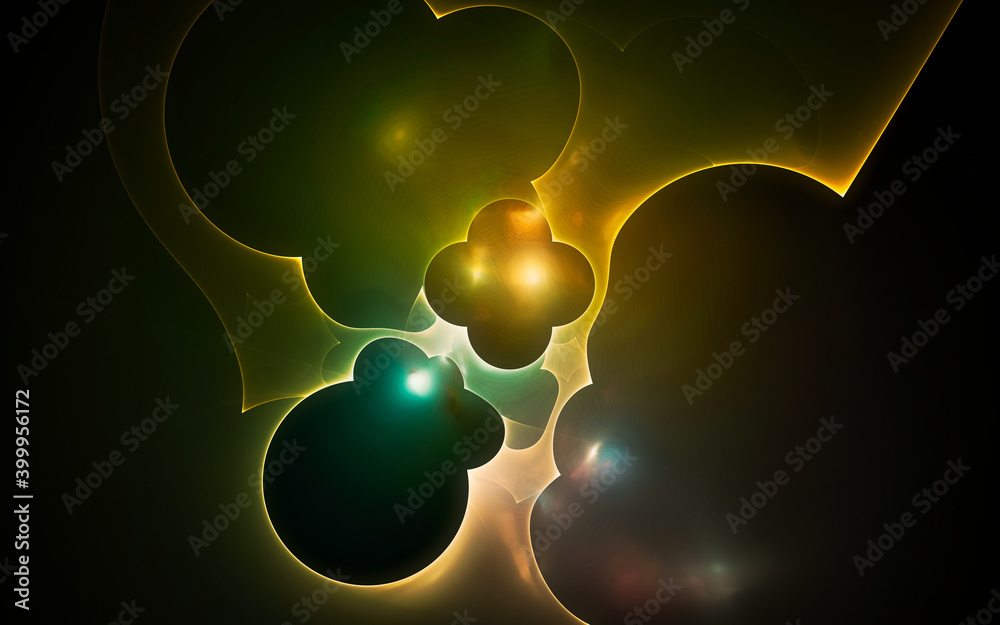 Fototapete digital generated image in the form of abstract geometric shapes of various shades and colors for us