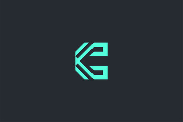 Minimal Modern Abstract Letter C Dark Background Logo Template