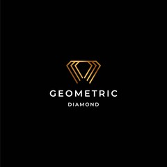 Luxurious and classic logo about diamon designed with geometric lines in gold color.
EPS10, Vector.