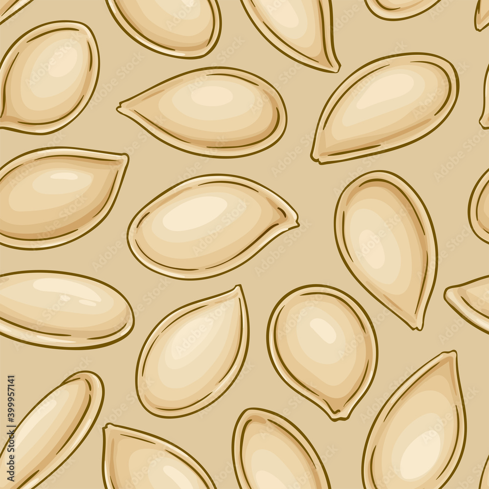 Sticker pumpkin seeds vector pattern