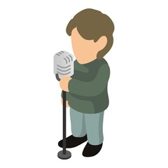 Singer man icon. Isometric illustration of singer man vector icon for web