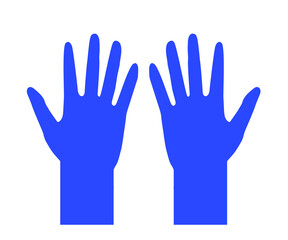 Blue medical gloves on a white background. Symbol. Vector illustration.
