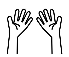 Human hands on a white background. Symbol. Vector illustration.