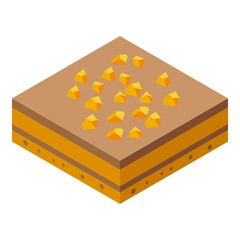 Chocolate paste nut cake icon. Isometric of chocolate paste nut cake vector icon for web design isolated on white background