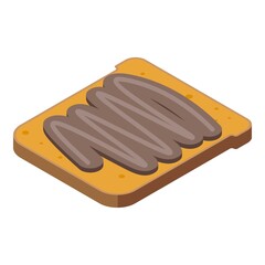 Chocolate paste sandwich icon. Isometric of chocolate paste sandwich vector icon for web design isolated on white background