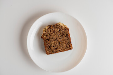 Breakfast pastry. Breads. Classic American bread. Bread made with bananas, walnuts sugar and butter. Baked to a golden brown and served with fresh banana slices and butter. 