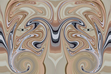 Abstract collage using distortion of the color and shape of the layer and fictional eyes to increase the effect of imagination. © Waldemar