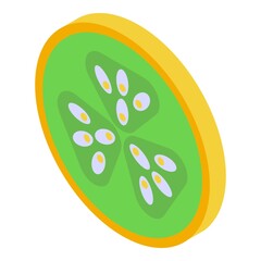 Figs green slice icon. Isometric of figs green slice vector icon for web design isolated on white background