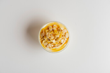 Oatmeal. Old fashioned oats served with cinnamon, sugar, butter, fresh mixed berries walnuts and dried fruit. Classic healthy breakfast favorite.