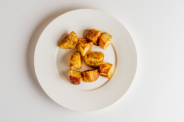 Roasted Potatoes. Cooking ingredients from a farmers markets, Fresh Fruits and vegetables. Classic ingredients and garnishes used in restaurant cooking.
