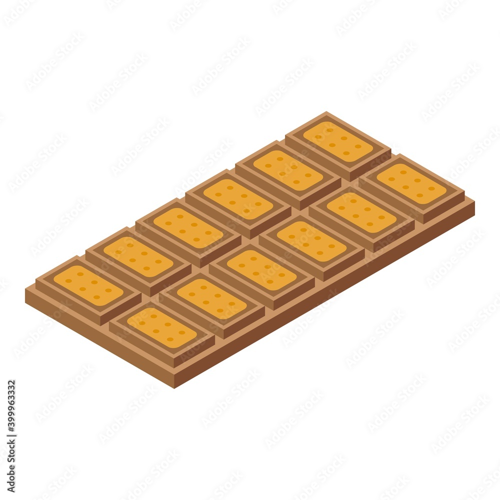 Wall mural chocolate bar icon. isometric of chocolate bar vector icon for web design isolated on white backgrou