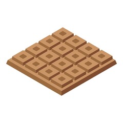 Chocolate milk bar icon. Isometric of chocolate milk bar vector icon for web design isolated on white background