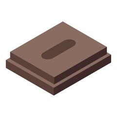 Piece chocolate bar icon. Isometric of piece chocolate bar vector icon for web design isolated on white background