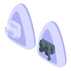 Plastic tooth braces icon. Isometric of plastic tooth braces vector icon for web design isolated on white background