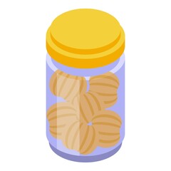 Chestnut jar icon. Isometric of chestnut jar vector icon for web design isolated on white background