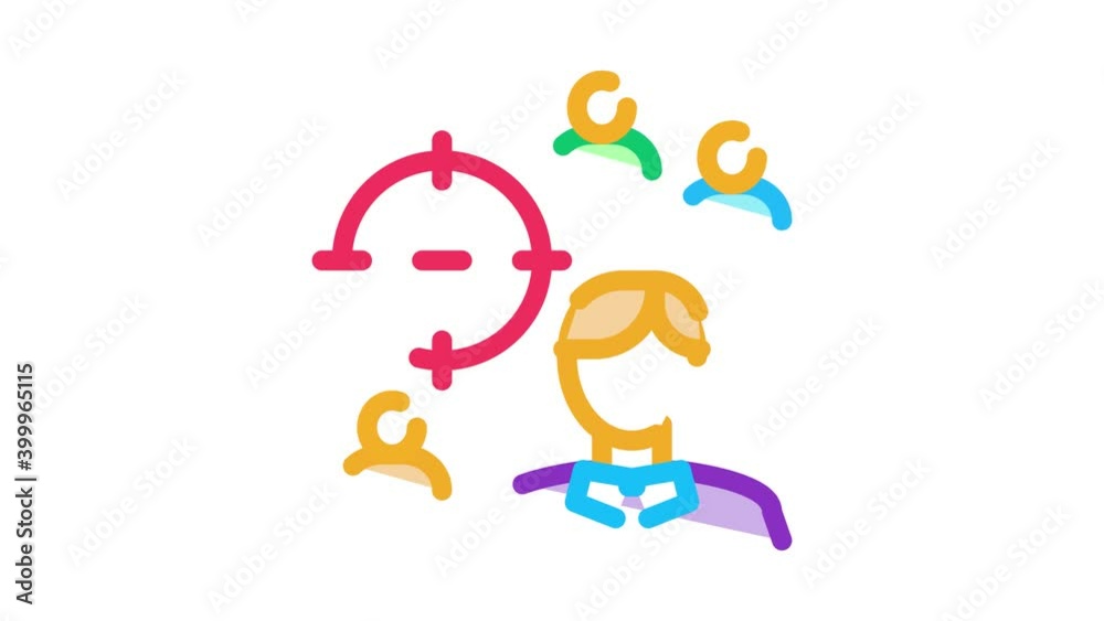 Canvas Prints manager aim target Icon Animation. color manager aim target animated icon on white background