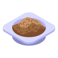 Full dog dish icon. Isometric of full dog dish vector icon for web design isolated on white background