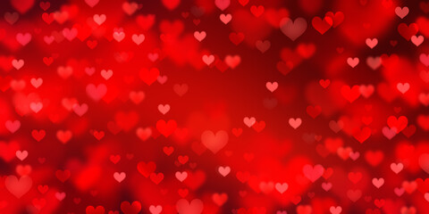 Red hearts. Valentine's Day glittering abstract background
