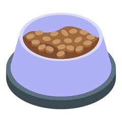 Dog dish feed icon. Isometric of dog dish feed vector icon for web design isolated on white background