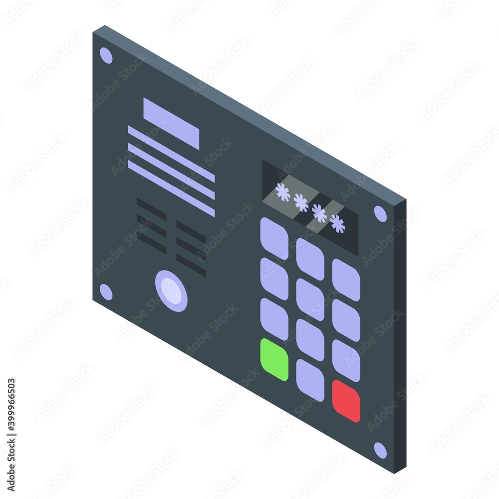 Poster password panel icon. isometric of password panel vector icon for web design isolated on white backgr