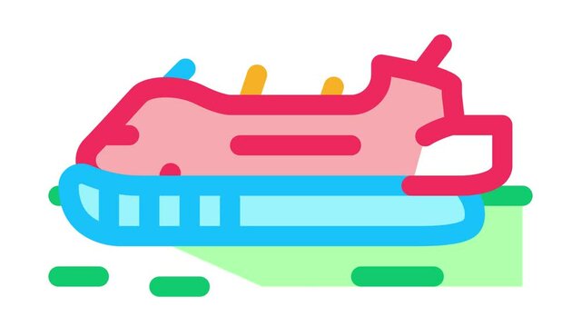 rescue hovercraft Icon Animation. color rescue hovercraft animated icon on white background