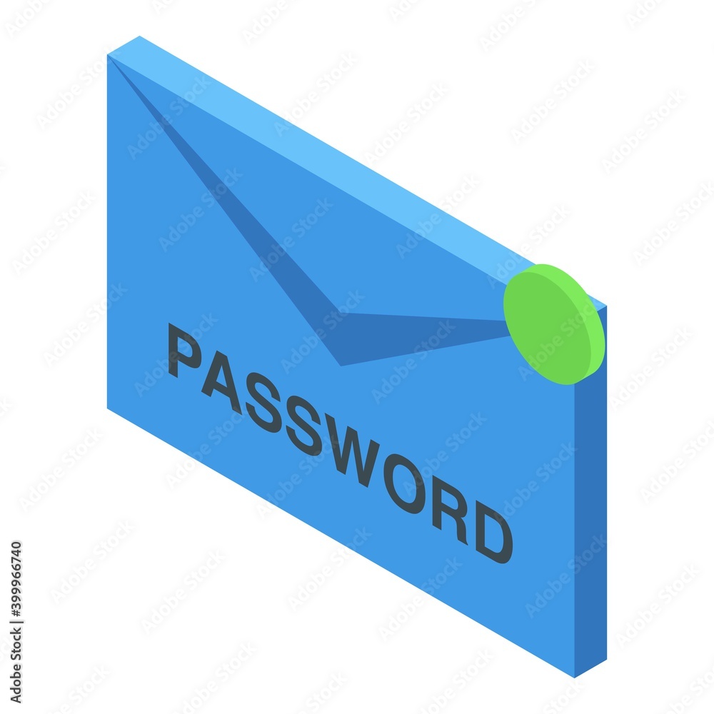 Poster envelope password icon. isometric of envelope password vector icon for web design isolated on white 