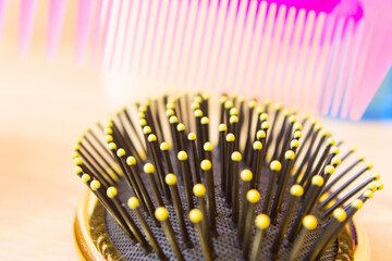 comb for hair care on the head