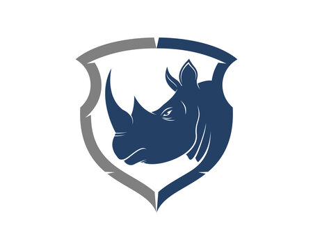 Rhino Head In The Shied Logo