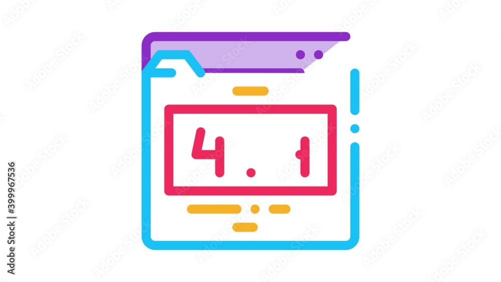 Poster error web site page icon animation. color error web site page animated icon on white background